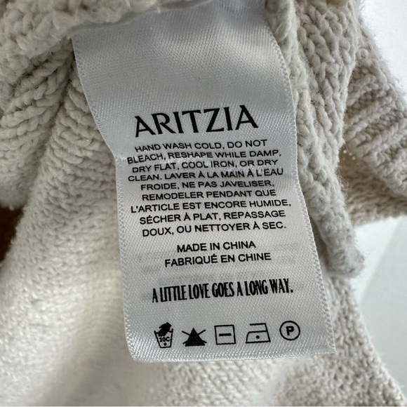 Aritzia Community Womens Village Hoodie Sz Small Oatmeal Long Sleeve Kangaroo - Picture 7 of 8